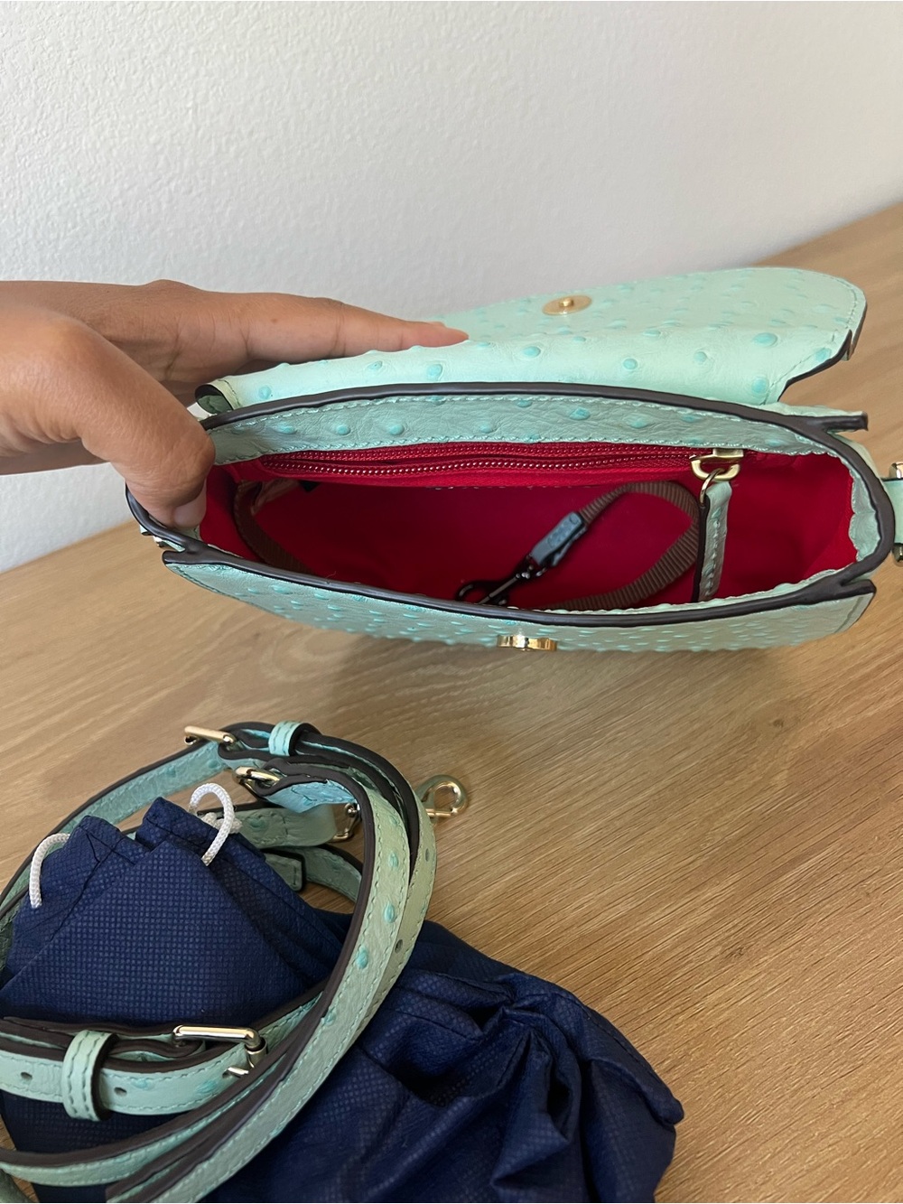 Dooney & Bourke Ostrich Embossed Crossbody - Picture 3 of 4
